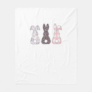Cute Pink Bunnies Happy Easter Bunny Women Girls T Fleece Blanket