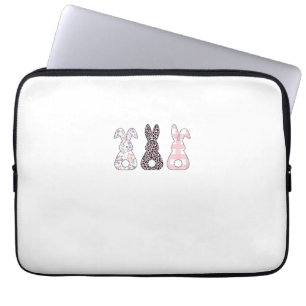 Cute Pink Bunnies Happy Easter Bunny Women Girls T Laptop Sleeve