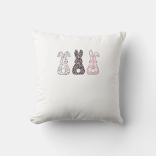 Cute Pink Bunnies Happy Easter Bunny Women Girls T Throw Pillow