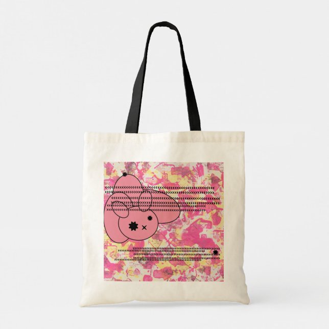 Cute Pink Bunny Abstract Tote Bag (Back)