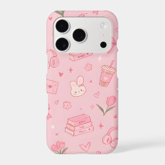 Cute Pink Bunny Bows & Tulips Coquette Pattern