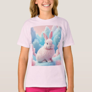 Cute Pink Bunny Cotton Candy Clouds T-Shirt