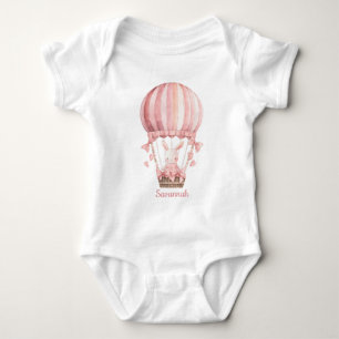 Cute Pink Bunny Girl Baby Bodysuit