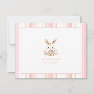 Cute pink Bunny Rabbit Baby girl Baby Shower  Card