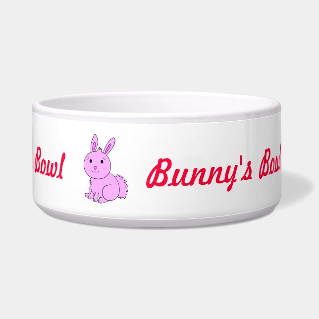 Cute Pink Bunny's Pet Bowl (Right)