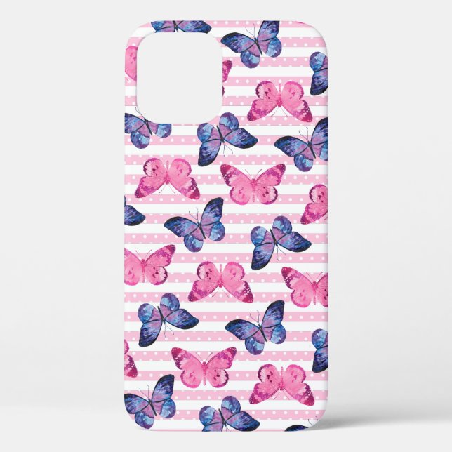 Cute Pink Butterflies Case-Mate iPhone Case (Back)