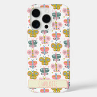 Cute Pink Butterflies Pattern Personalized Name