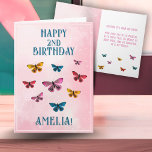 Cute Pink Butterfly Girl Birthday Party  Card<br><div class="desc">Cute Pink Butterfly Girl Birthday Party Card. Celebrate your little one’s special day with this butterfly-themed birthday card perfect for a girl's birthday! Featuring a soft pink gradient background, colourful butterflies, this card adds a magical touch to any celebration. Customize it with your child’s name, birthday wishes and make their...</div>