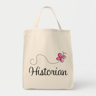 Cute Pink Butterfly Historian Tote Bag