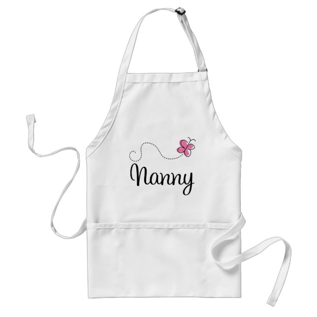 Cute Pink Butterfly Nanny Standard Apron (Front)