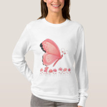 Cute Pink Butterfly Print Sweatshirt