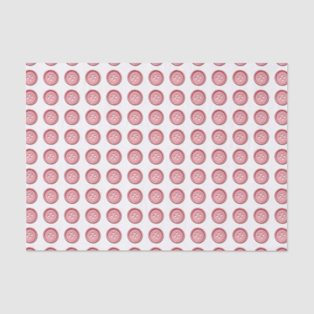 Cute Pink Button Pattern Tissue Paper (Front)