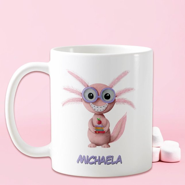 Cute Pink Cartoon Axolotl  Coffee Mug (Creator Uploaded)