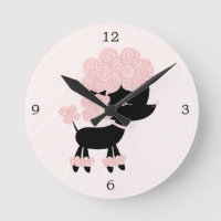 Cute Pink Cartoon French Poodle