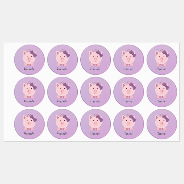 Cute Pink  Cartoon Girl Pig (Sheet)
