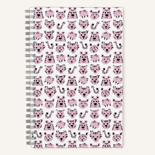 Cute Pink Cartoon Jungle Tiger Pencil Notebook