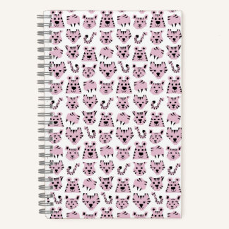 Cute Pink Cartoon Jungle Tiger  Pencil Notebook