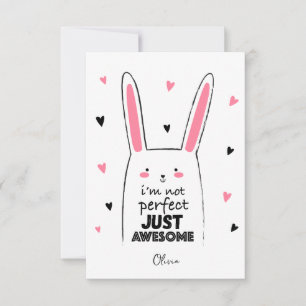 Cute Pink cat happy valentine day gift card