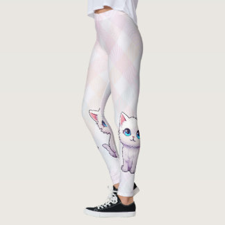 Cute Pink Cat Leggings