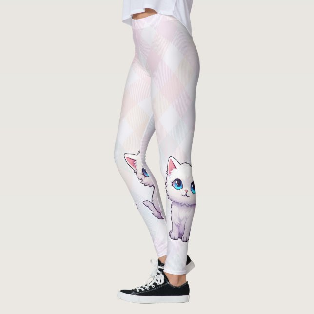 Cute Pink Cat Leggings (Left)