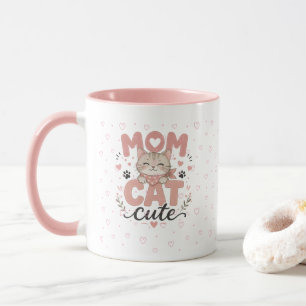 Cute Pink Cat Mom Mug   Mother’s Day Gift