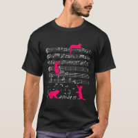 Cute Pink Cat Music Notes Kitty Piano Musician Cle
