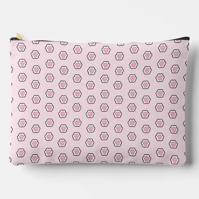 Cute Pink Cat Paw Accessory Pouch (Front)
