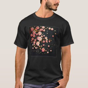 Cute Pink Cherry Blossom Illustration Flowers Mini T-Shirt