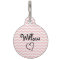 Cute Pink Chevron Personalized Pet Tag
