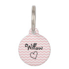 Cute Pink Chevron Personalized Pet Tag