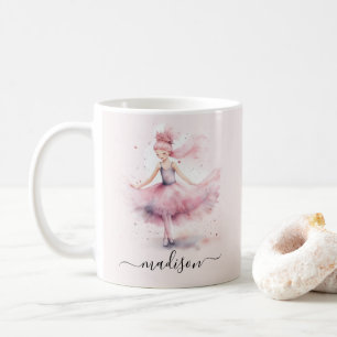 Cute pink Christmas ballerina script name Coffee Mug