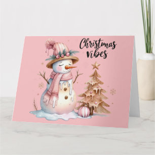 Cute Pink Christmas Card