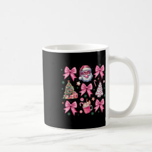 Cute Pink Christmas Coquette Bow Santa Hot Cocoa G Coffee Mug