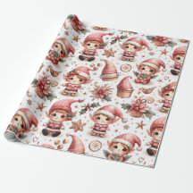 Cute Pink Christmas Elves
