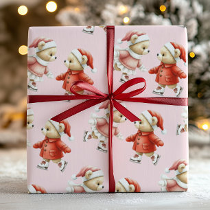Cute Pink Christmas Gift Wrap Paper