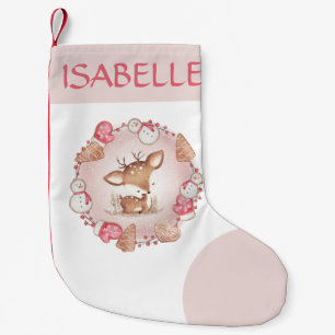 Cute Pink Christmas Girl Christmas Stocking 