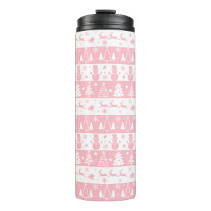 Cute Pink Christmas Winter Gifts Thermal Tumbler