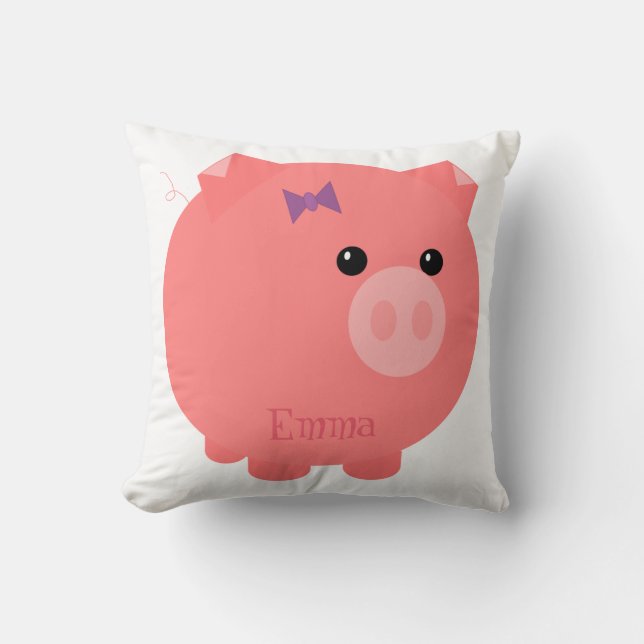 Cute Pink Chubby Pig Pillow (Front)
