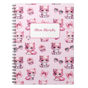 Cute Pink Coquette Bow Aesthetic girly spiral Notebook