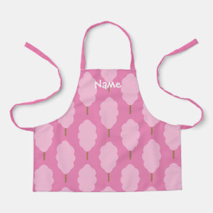 Cute pink cotton candy pattern apron for kids