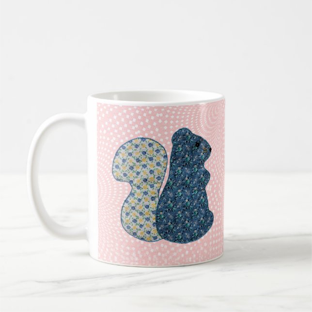Cute Pink Country Style Squirrel Baby Girl Coffee Mug (Left)