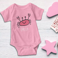 Cute Pink Crab Sea Animal Baby Girl Name