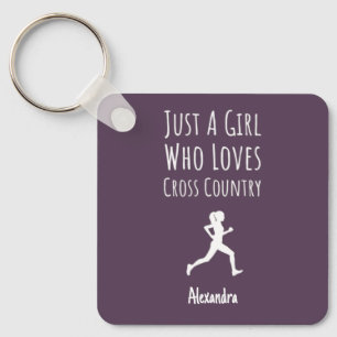 Cute Pink Cross Country Gifts For Baby Girls Kids Keychain