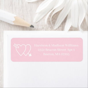 Cute pink crossed arrow hearts modern elegant