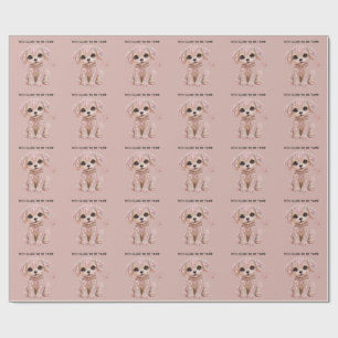Cute Pink Crystal Puppy Wrapping Paper