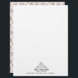 Cute Pink Cupcake Bakery Business Letterhead<br><div class="desc">A cute cupcake letterhead for your bakery business. Back of letterhead had a pink and black cupcake bakery pattern. Personalize it with your business information. Designed for you by Blackberry Boulevard.</div>