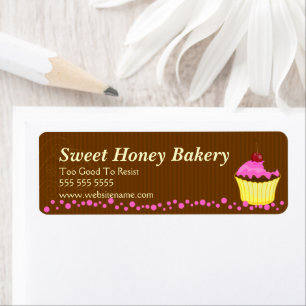 Cute Pink Cupcake Bakery Labels