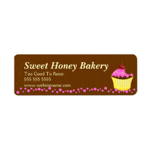 Cute Pink Cupcake Bakery Labels