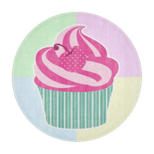 Cute Pink Cupcake Pastel Colors Cutting Board