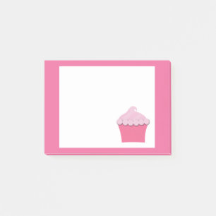 Cute Pink Cupcake, Personalized Post it Notes